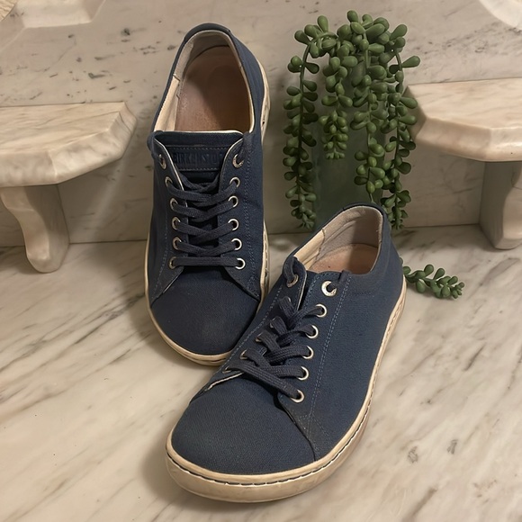 Birkenstock Arran Navy Blue Canvas Sneaker Tennis Shoe - Picture 3 of 17